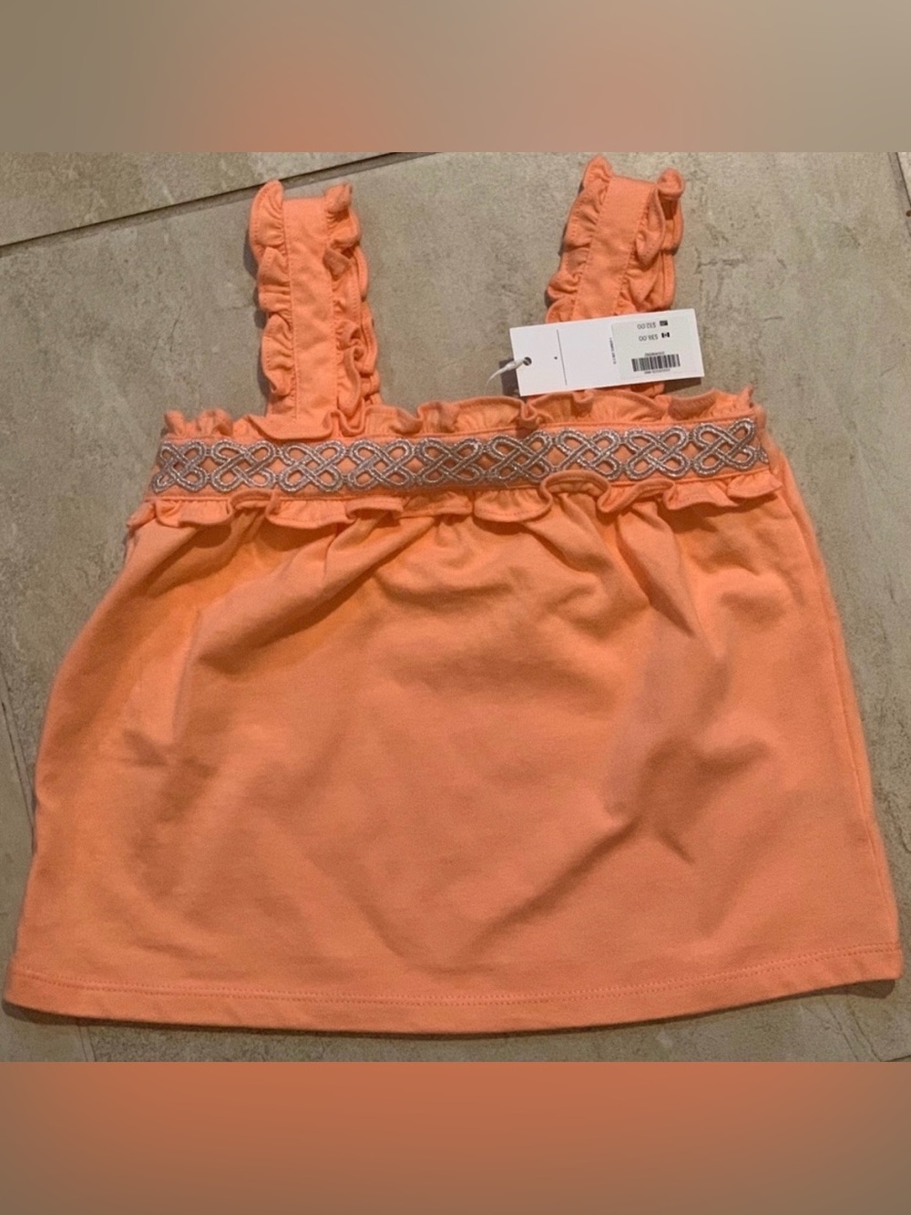 Janie and Jack Ruffle Metallic Trim Top - Picture 3 of 10